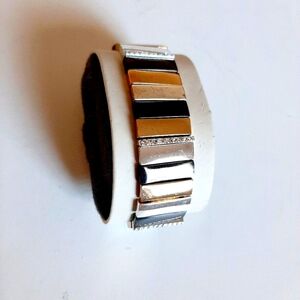 Stylish Silver Black and Gold  Bracelet